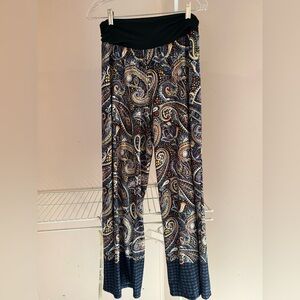I.N. Studio Black and Multicolor Paisley Pants